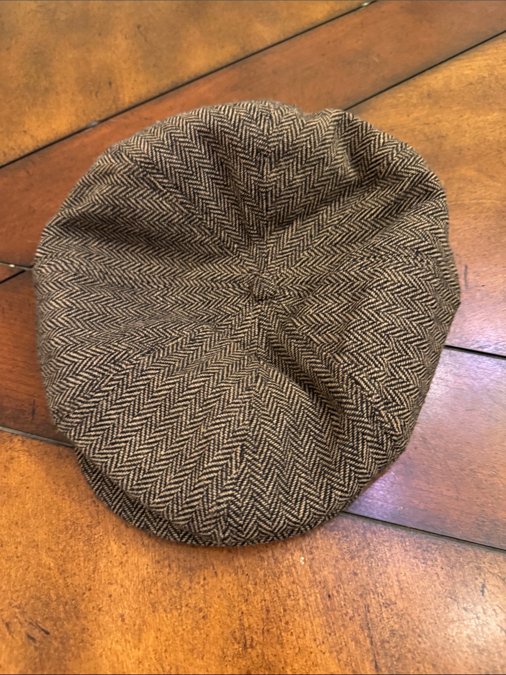 Brixton Brown Herringbone Newsboy Cap